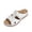 White, variant on BADHUB Women's Low Wedge Heels Summer Comfortable Dressy Sandals Buckle Ankle Strap Open Toe Wedge Slides Brown 38