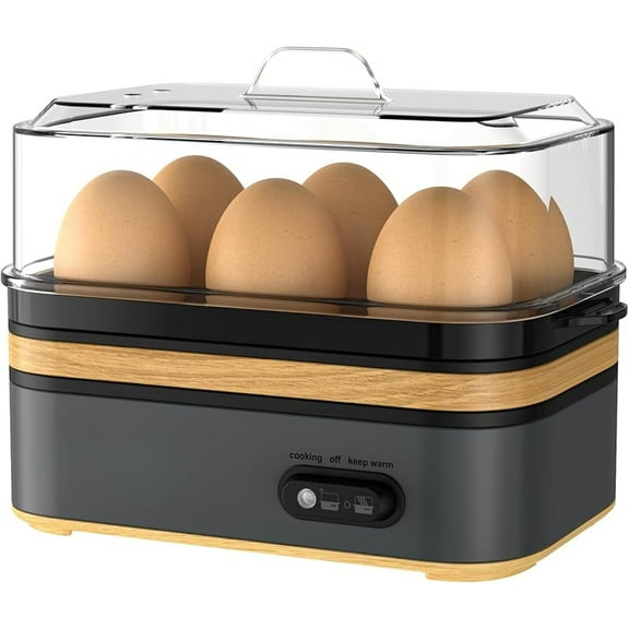 Rapid Egg Cooker Electric 6 Eggs Capacity, Soft, Medium, Hard Boiled, Poacher, Omelet Maker Egg Poacher With Auto Shut-Off, BPA Free