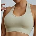 thumbnail image 4 of Fznquz Halter Bras for Women Sexy Padded Push Up Wireless Backless Yellow Ladies Everyday Bras, 4 of 5