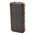 thumbnail image 4 of Banco de energía solar de 36800 mAh, carga rápida, 3 USB, cargador solar portátil con luz LED para acampar al aire libre, 5 V, 3 A, color naranja, 4 of 15