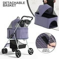 thumbnail image 4 of MoNiBloom 4 Wheel Foldable Dog Pet Stroller with Cup Holder, Plaid, 4 of 12