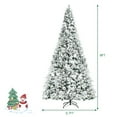 Costway 8ft Snow Flocked Hinged Christmas Tree w/ Berries & Poinsettia