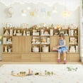 thumbnail image 3 of Homfa 10 Cubes Kids Toy Storage Organizer, 4 Drawers Kids Bookcase and Bookshelf with Doors & Adjustable Shelves for Playroom Kids Room, Natural Color, 3 of 8