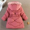 thumbnail image 3 of Girls Puffer Coat Toddler Winter Coat With Pocket Zip up Hooded Coat Long Sleeve Windproof Winter Warm Thick Hooded Coats for Teen 6-7 Years, 3 of 3