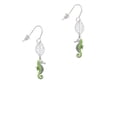 thumbnail image 2 of Delight Jewelry Silvertone Lime Green Seahorse Silvertone Leaf French Earrings, 2 of 5