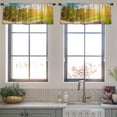 thumbnail image 4 of LALILO Kitchen Curtain Valance Space Old Wood Orange Trees Rod Pocket Window Curtain 52"x 18" Set of 2, 4 of 7