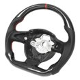 thumbnail image 4 of Car Racing Steering Wheel, Heat  Flat Bottom D Type  Steering Wheel Perforated Leather 3K Glossy   for Vehicle, 4 of 8