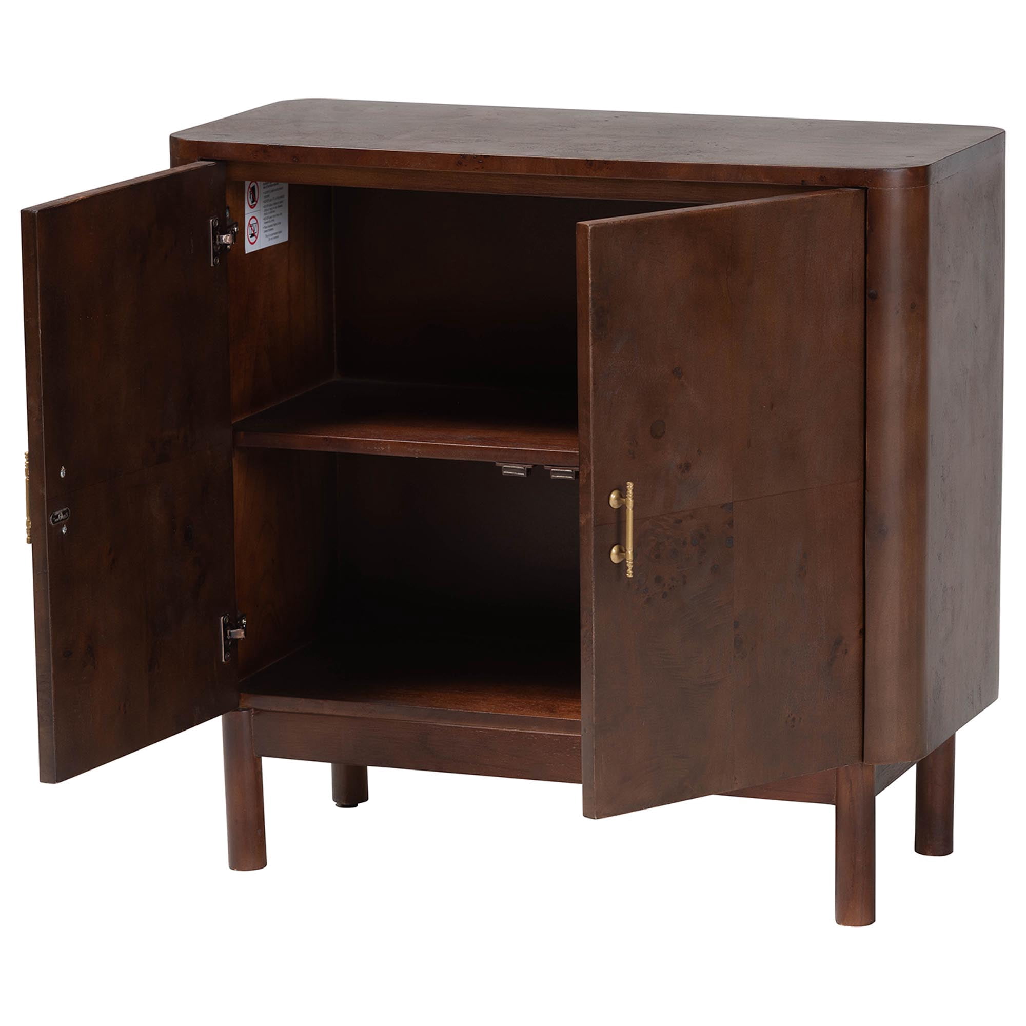 bali & pari Latika Modern Storage Cabinet, Dark Walnut