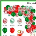thumbnail image 4 of Ensemble de Ballons Confettis Festifs - 50 Ballons Rouges et Verts de 12 Pouces avec Rubans. Parfait pour Noël, Nouvel An, Baby Shower, Fêtes d'Anniversaire!, 4 of 5