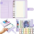 thumbnail image 2 of Multifunctional A6 Budget Binder with 12 Clear Zip Pockets and 12 Budget Sheets PU Cash Envelopes Portable Envelopes Organizer for Budgeting and Money Saving, 2 of 11