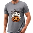 thumbnail image 5 of Gamivast Ghosts In Witch Hats T-Shirt for Men Halloween Pumpkin Graphic Print Short Sleeve Crewneck Tee Casual Fall Holiday Top Spooky Novelty Shirt Everyday Wear Gray XXL, 5 of 5