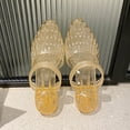 thumbnail image 6 of HTHLVMD Glitter Jelly Mary Janes Women, Women's Closed Pointed Toe Chunky Heel Jelly Mules Glitter Clear Slip On Hollow Out Low Heel Slide Sandals Soft Non-Slip Transparent Jelly Shoes, Gold 5.5, 6 of 8