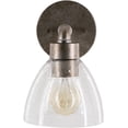 thumbnail image 3 of Mark&Day Wall Sconces, Echsenbach Cottage Metallic Pewter 1-Light Plug-in or Hardwire Wall Sconce Lighting for Bedroom Hallway Kitchen, Hand Finished Seeded Glass, Bulb not Included (9"H x 6"W x 7"D), 3 of 9