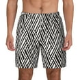 thumbnail image 3 of Uemuo Black White Stripes Pattern Mens Swim Trunks Quick Dry Board Shorts with Mesh Lining, Stretch Beach Shorts Quick Dry No-Chafing Board Shorts-3X-Large, 3 of 9
