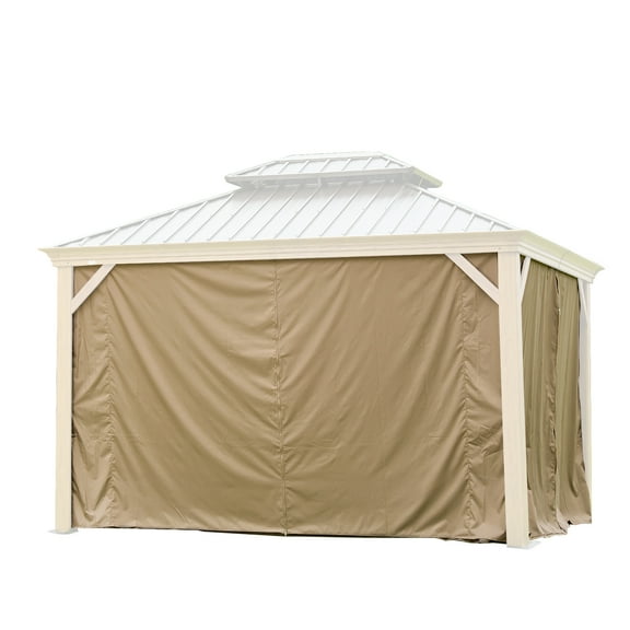 Domi Outdoor Living Gazebo Universal Replacement Privacy Curtain – 10' x 12' Gazebo Side Wall Outdoor Privacy Panel with Zipper