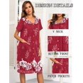 thumbnail image 2 of Ekouaer House Dresses for Women with Pockets Button Down Nightgowns Plus Size Moo Moos Mumu Dresses, 2 of 5