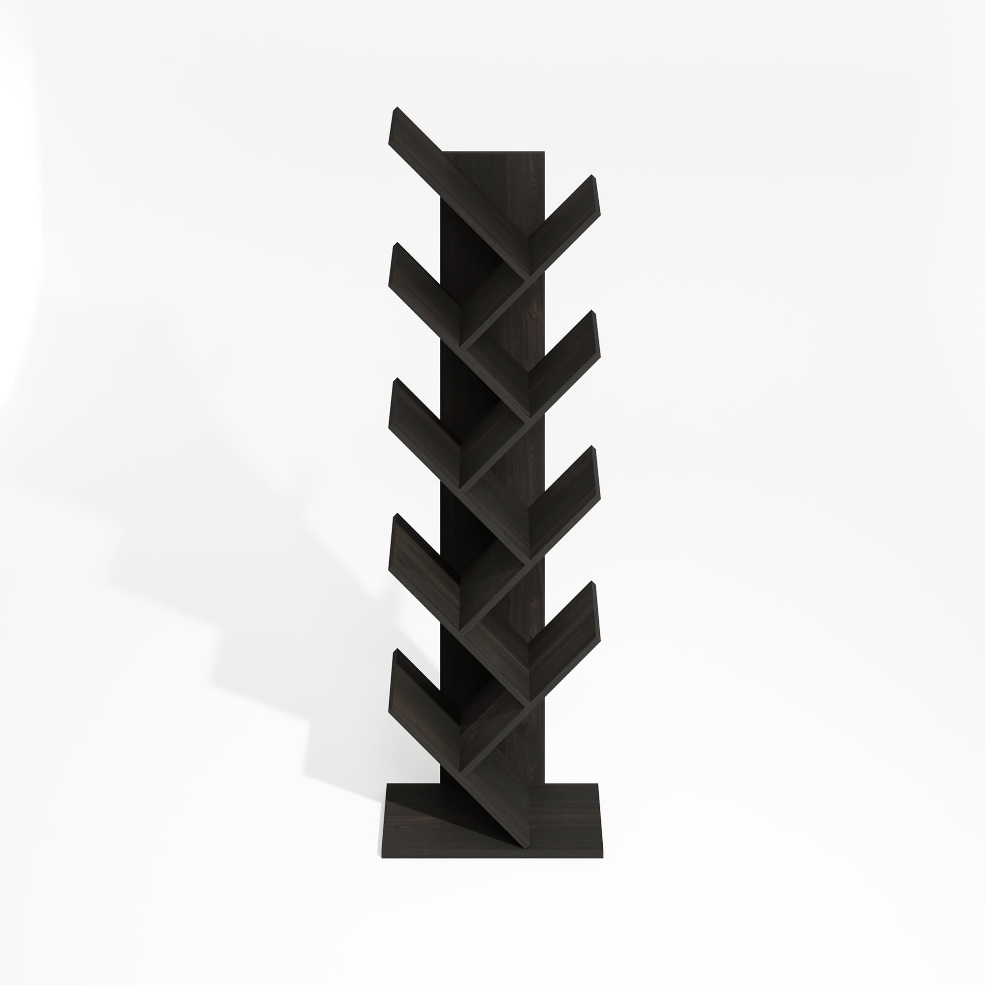 Furinno Tree Bookshelf 9-Tier Floor Standing Tree Bookcase, Black Espresso