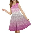 thumbnail image 2 of CHEEREAM Girls Kids Summer Sleeveless Sundress Birthday Outfit Sequin Print Twirly Party Clothes 4-13 Years, 2 of 5