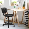 thumbnail image 2 of KLASIKA Swivel Rolling Stool PU Leather with Adjustable Foot Rest Height Adjustable Task Drafting Chair with Back (Black) 1pack, 2 of 8