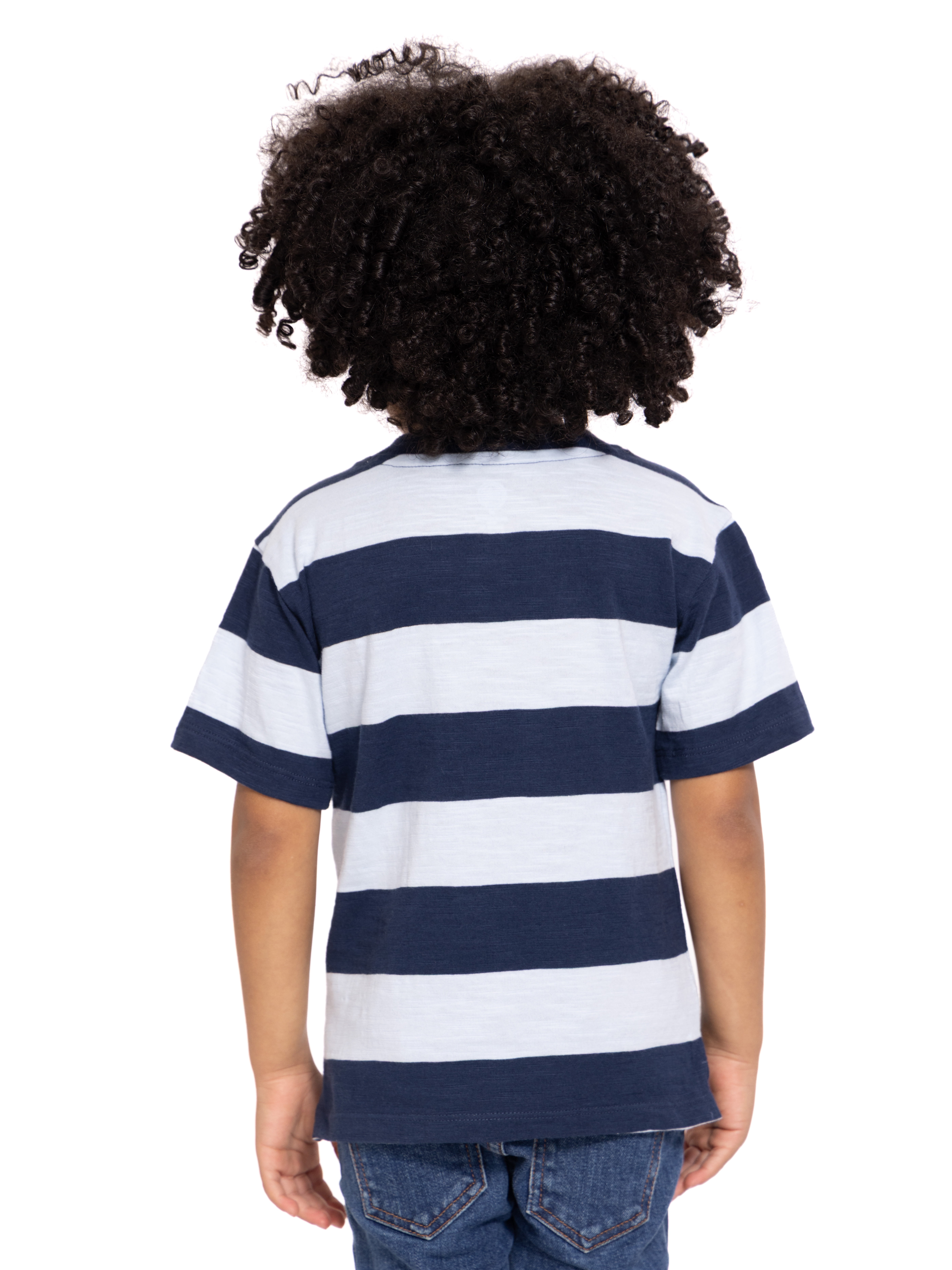 Wonder Nation Toddler Boy's Patriotic Short Sleeve Striped Henley T-Shirt, Sizes 12M-5T