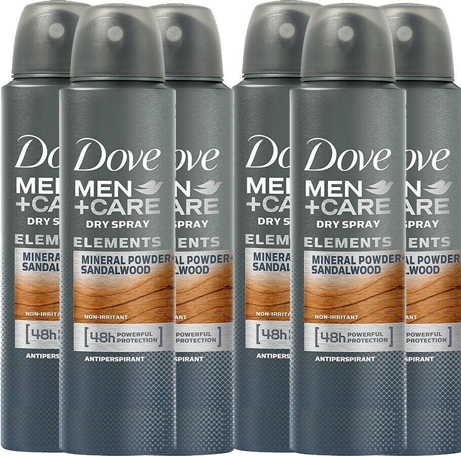 6 Pack Dove Men + Care Elements Mineral Powder Sandalwood