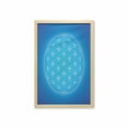 thumbnail image 1 of Geometry Wall Art with Frame, Flower of Life Grid Pattern Consisting of Types Overlapping Circles Theme, Printed Fabric Poster for Bathroom Living Room, 23" x 35", Blue White, by Ambesonne, 1 of 2