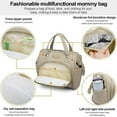 thumbnail image 2 of Small Diaper Bag Backpack Diaper Tote Bag, Waterproof Multi-Function Mini Tote Maternity Bags Travel Backpacks with Insulated Pockets for Mom, Apricot, 2 of 6
