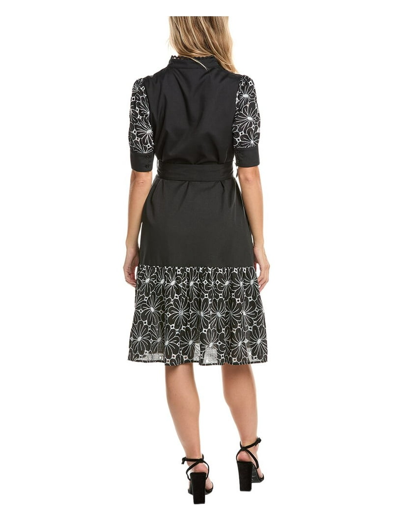 Gracia womens Flower Embroidered Shirtdress, s, Black - Walmart.com