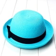 thumbnail image 2 of Holzlrgus Mens Hats Sun Hat, Blue Fashion Women Bowler Hat Women Summer Sun Hats Straw Beach Hat Woven Straw Hat for Outdoor Activities, Party, Beach Mens Hat, 2 of 4