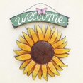 thumbnail image 2 of Letreros de metal para jardín, decorativos, para colgar en el exterior, con forma de girasol, pintados a mano, para puerta de entrada, color amarillo, amarillo, 2 of 5