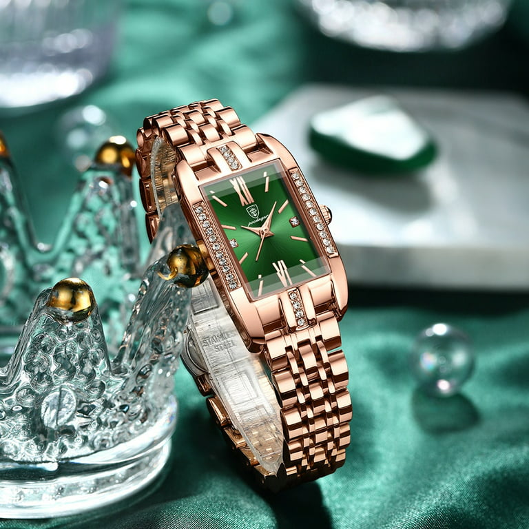 Women Watches Luxury Brand Diamond Quartz Ladies Rose Gold Watch Stainless  Steel