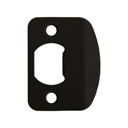Design House Matte Black Finish Full Lip Round Corner Strike Plate