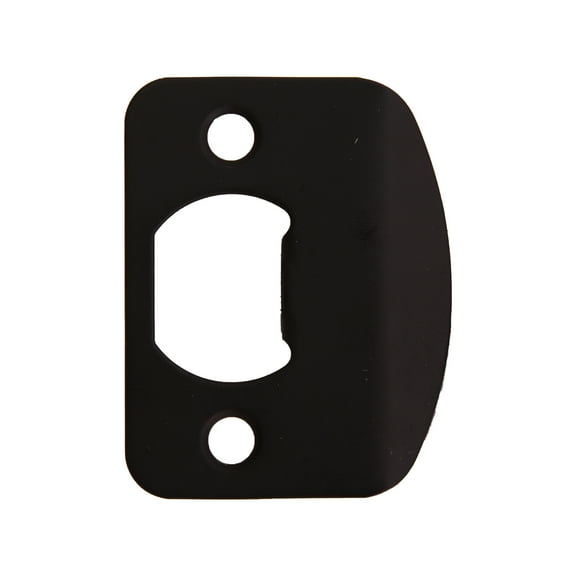 Design House Matte Black Finish Full Lip Round Corner Strike Plate