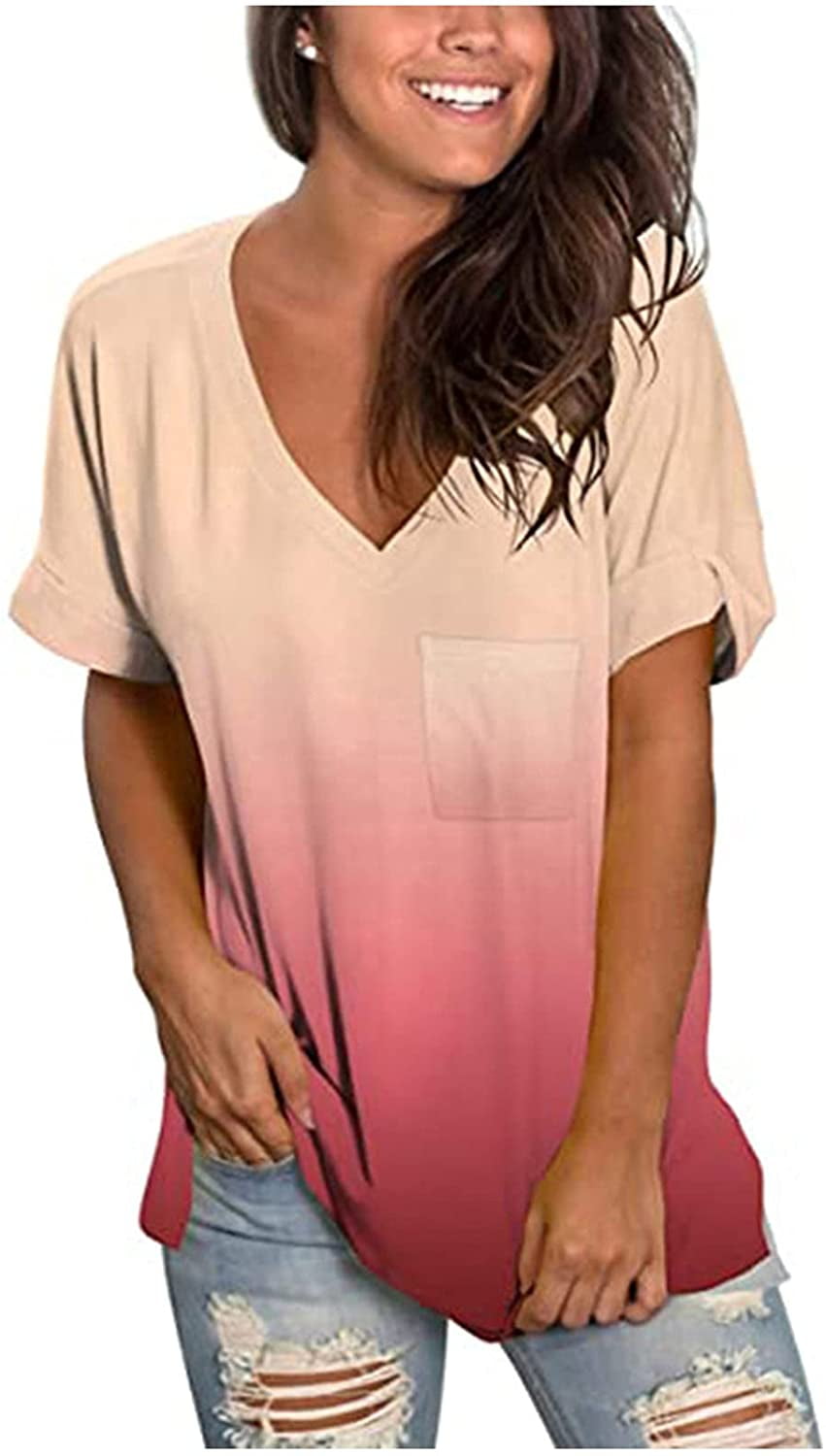 Fudule Womens Fashion T Shirt Graphic Short Sleeve T-Shirt Teen Girl Summer Casual Loose Funny Tee Tops Blouse Tunic
