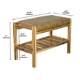 thumbnail image 6 of Solid Acacia Padded Bench with Shelf in Natural Tan Wood Grain, 6 of 8