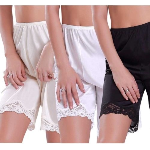 Women Lace Pettipants Slip Faux Silk Shorts Safety Pants Underwear Underpants