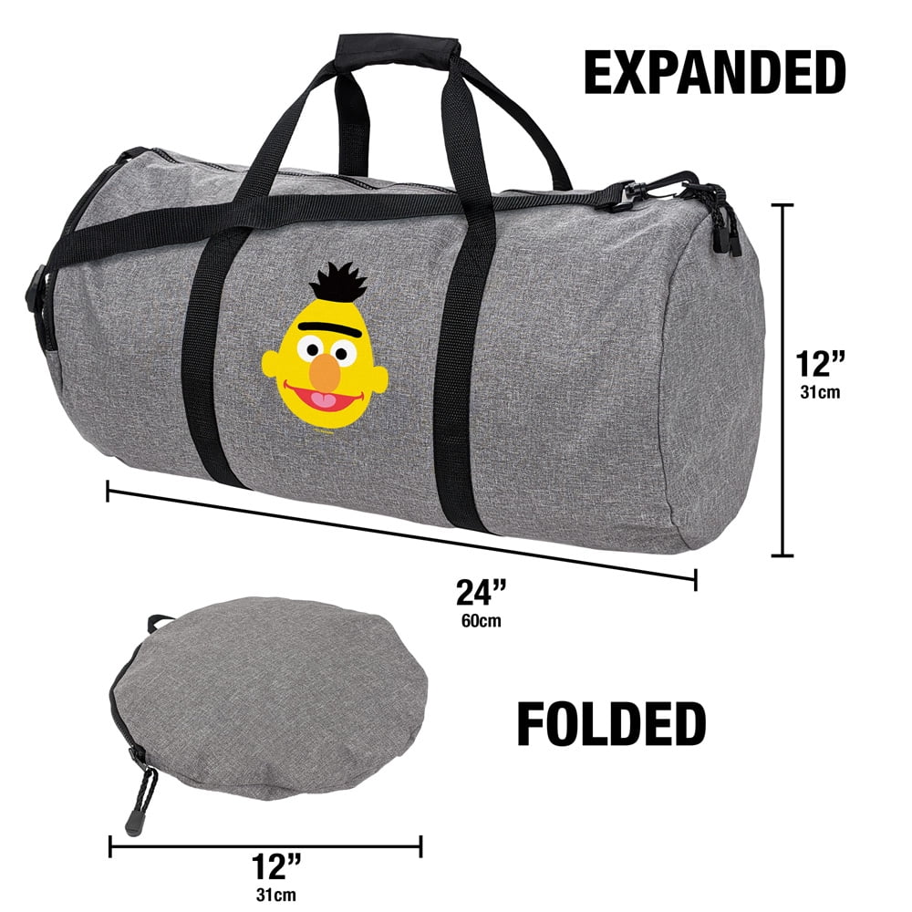 Sesame Street Bert Head Lightweight Duffel Bag for Sports and Gym Packable for Travel