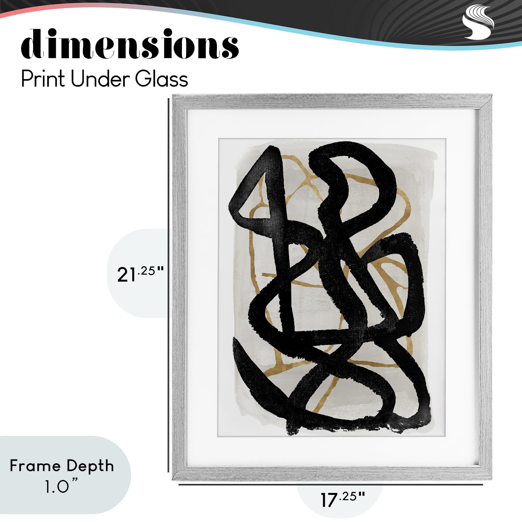 Stupell Industries Hindsight Black & Beige Gray Framed Print Under Glass, design by Lucille Price
