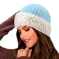 thumbnail image 2 of ZNQHFRE Women Thickened Knitted Beanie Hat, Large‑Head‑Friendly Warm Cap With Ear Protection, Face‑Slimming, 2 of 2