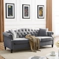 thumbnail image 2 of Mid-Century 79"L Couch, 3-Seat Couches and Sofas, Upholstered Sofa with Thicked Cushions, Modern Sofa with Wood Legs, Heavy Duty Couch Furniture for Home Living Room, 79"L x 30"W x 32"H, Gray, 2 of 10