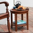 thumbnail image 3 of Alston Solid Wood Round Patio Side Table Natural Brown Finish, 3 of 7