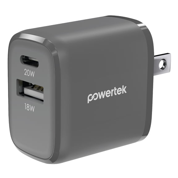Powertek 20W A/C Combo Wall Charger Two-Tone Pastel - Grey