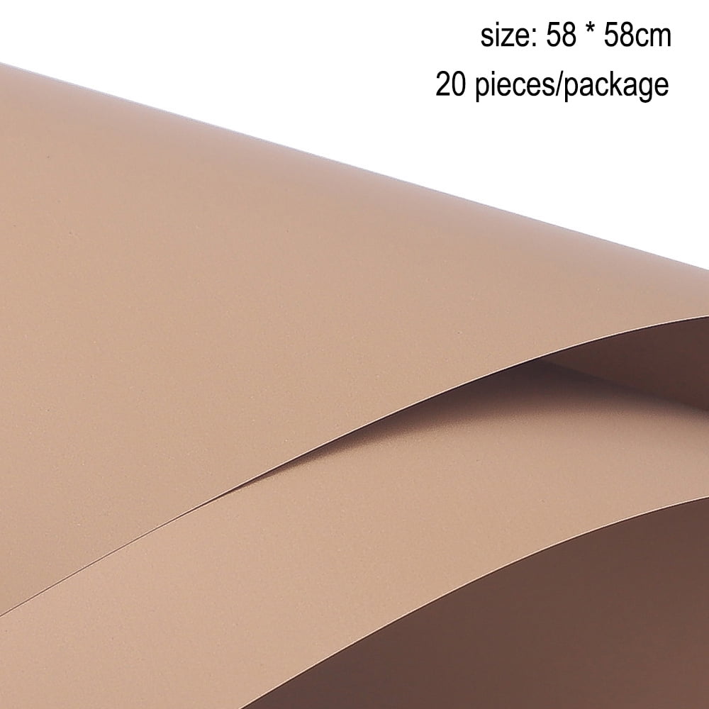 Floral Wrapping Paper Folded Flat Waterproof Flowers Bouquet Packaging Paper Florist Bouquet Wrapping Supplies for Wedding Birthday Flower Shop DIY Craft,Coffee,F30775