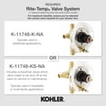 thumbnail image 2 of Kohler T13133-3A-CP Rite-Temp Bath & Shower Trim Kit with Push-Button Diverter & Cross Handle, 2.5 GPM - Polished Chrome, 2 of 2