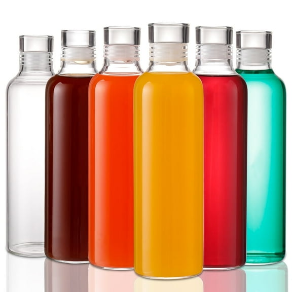 Unbranded Solo Classic Insulated Glass Water Bottles, 18 oz, Clear, Set of 6