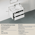 thumbnail image 4 of YYAo Wall Mounted Medicine Cabinets,Bathroom Wall Cabinet,30" Wall-Mounted Bathroom Vanity with Sink, Countertop and Soft Close Drawers, Glossy White, 4 of 13