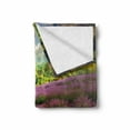 thumbnail image 2 of French Country Soft Flannel Fleece Throw Blanket, Nature Themed Outdoor Scene of Lavender Field and Cloudy Sky, Cozy Plush for Indoor and Outdoor Use, 70" x 90", Multicolor, by Ambesonne, 2 of 6