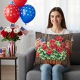 thumbnail image 5 of 2 Pack Outdoor Waterproof Throw Pillows,Vintage Watercolor Patriotic Flowers Decorative Square Pillow Case Patio Pillows for Chair Couch Sofa 16x16in, 5 of 9