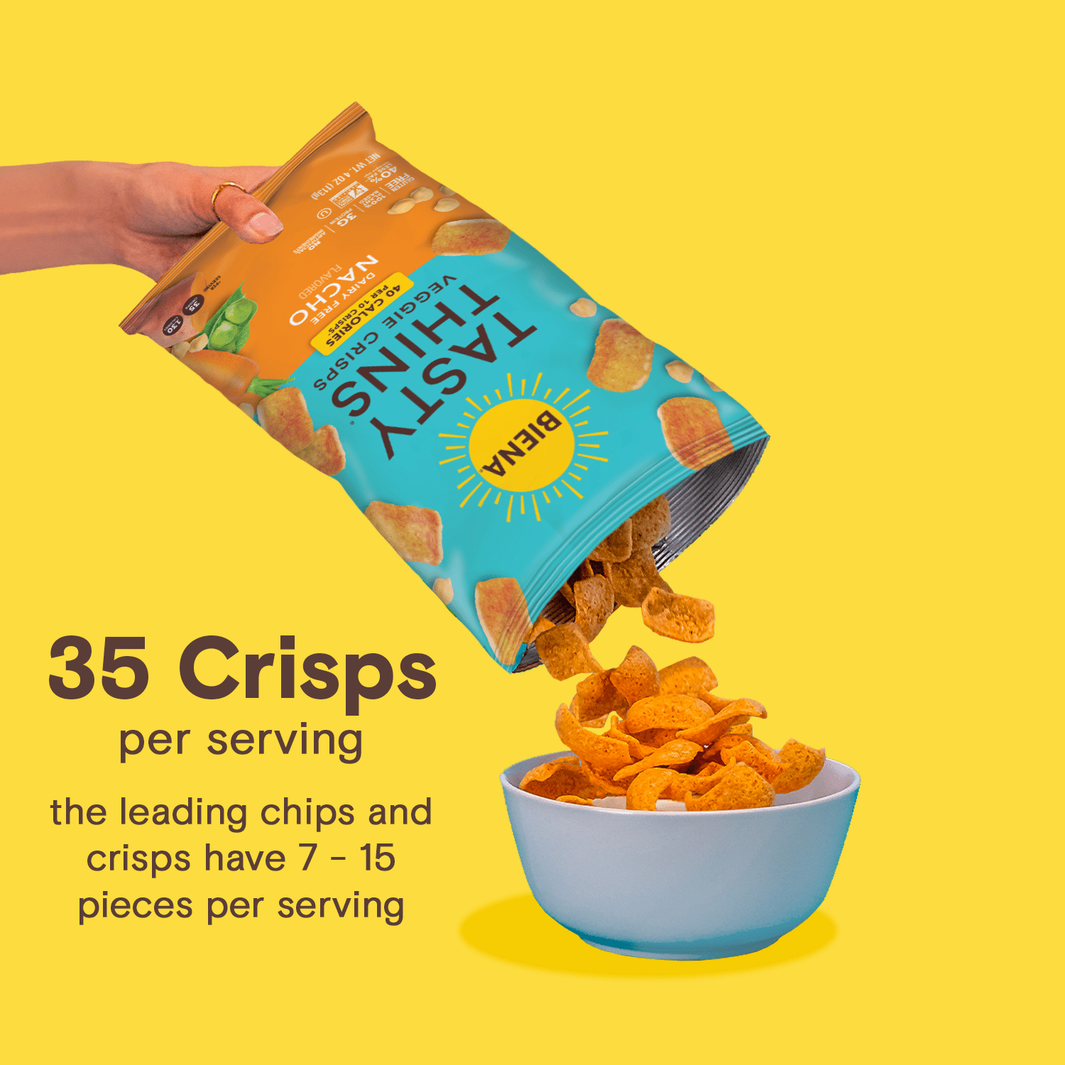 (2 pack) Biena Tasty Thins Nacho Flavored Veggie Crisps, 4 oz