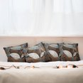 thumbnail image 4 of Ambesonne Abstract Throw Pillow Cover 4 Pack, Grunge Vintage Rounds, 18", Umber Slate Blue, 4 of 5